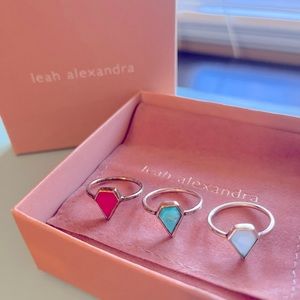 Set of three Leah Alexandra gem rings